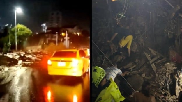 Foto de los deslizamientos por emegencias por lluvias en Santa Marta.