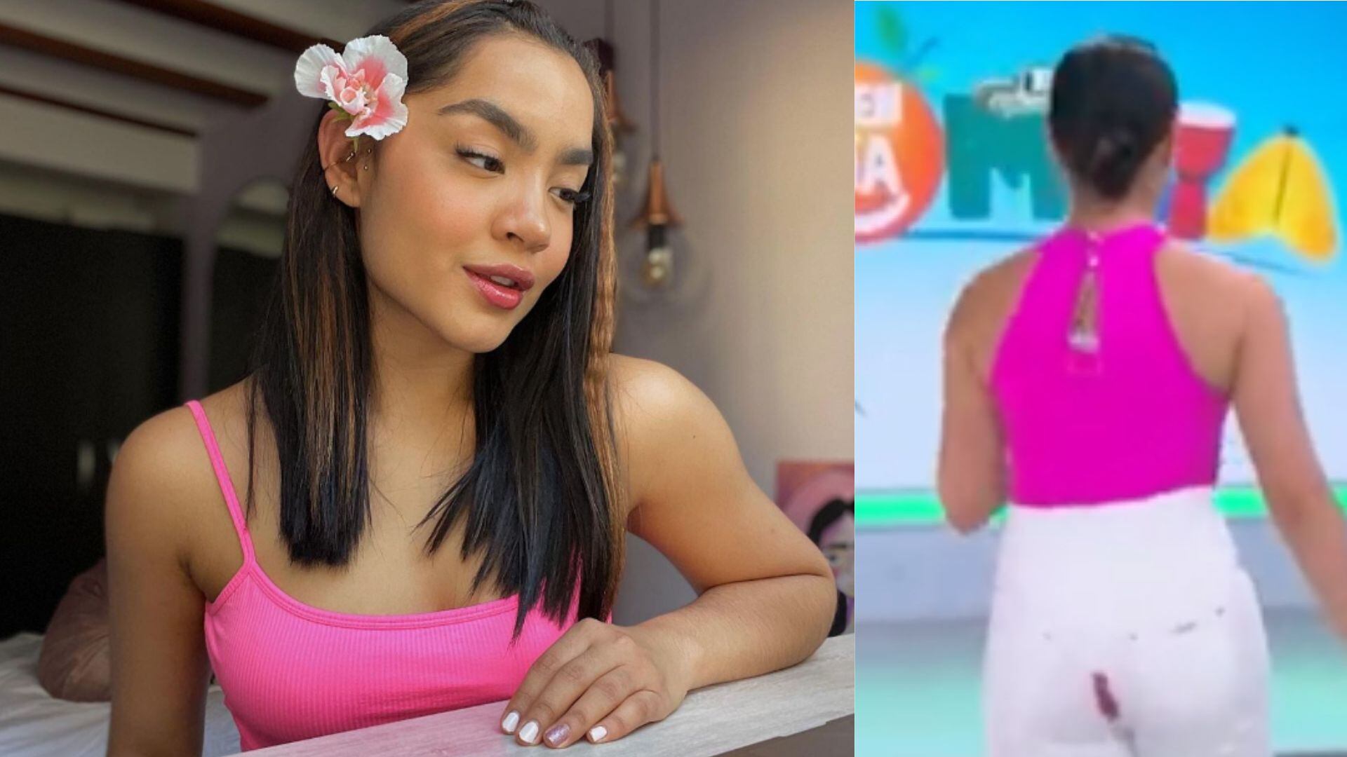 La actriz 'se manchó' en vivo