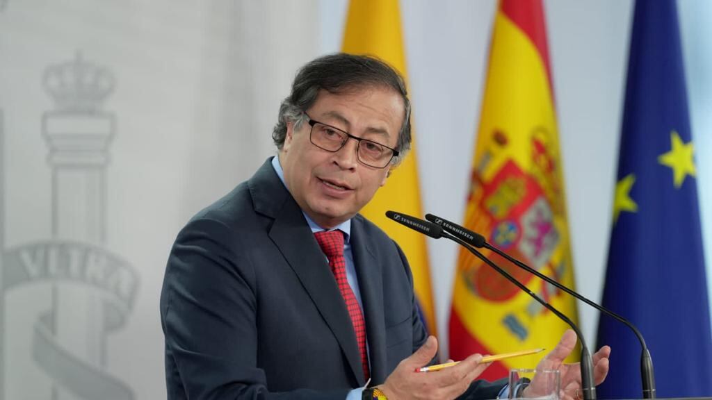 Gustavo Petro, presidente de Colombia, en declaración al término del encuentro que sostuvo en el Palacio de Moncloa, en España