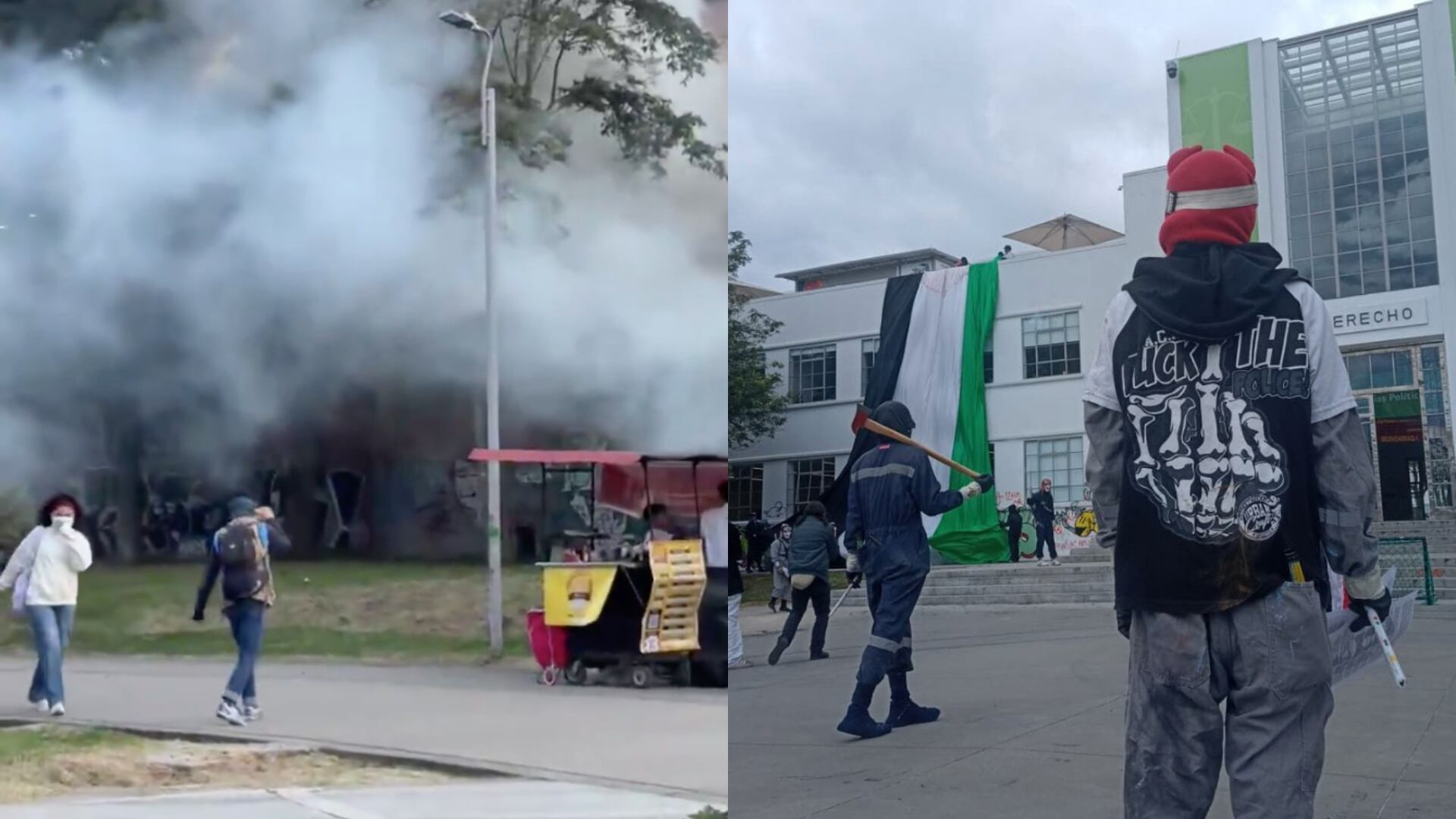 Un explosión en la Universidad ocurrió en medio de los desmanes.