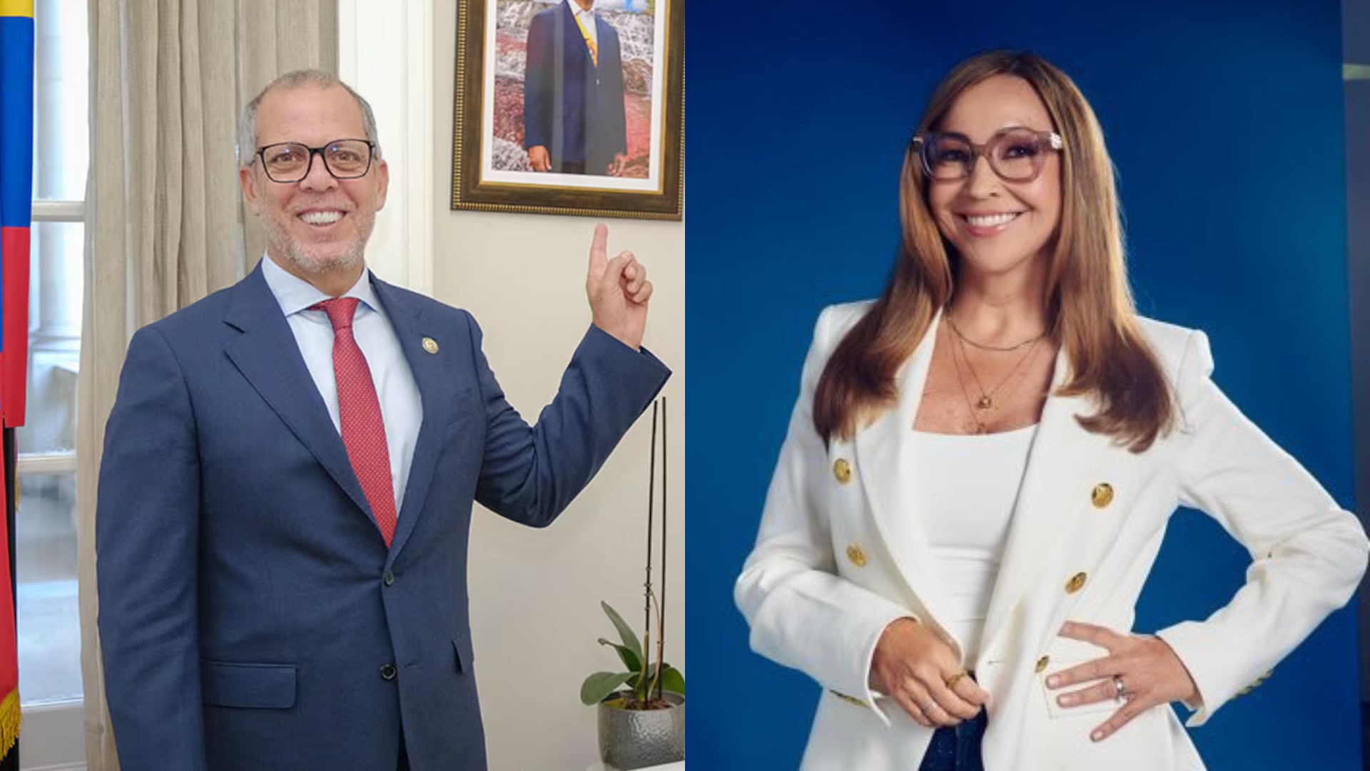 Embajador de Colombia en Brasil, Alfredo Saade, y periodista Darcy Quinn.