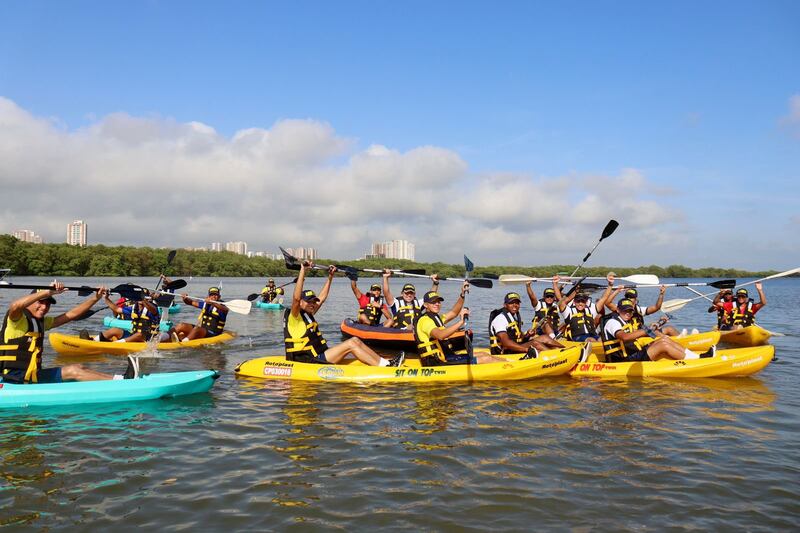 Foto de la navegación en Kayac en la Ciénaga de Mallorquín.