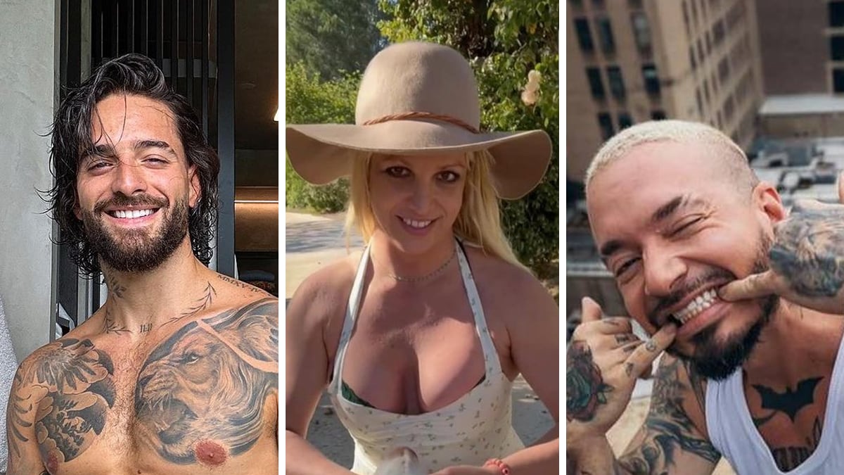 Maluma se convierte en meme al posar junto a Britney Spears y J Balvin