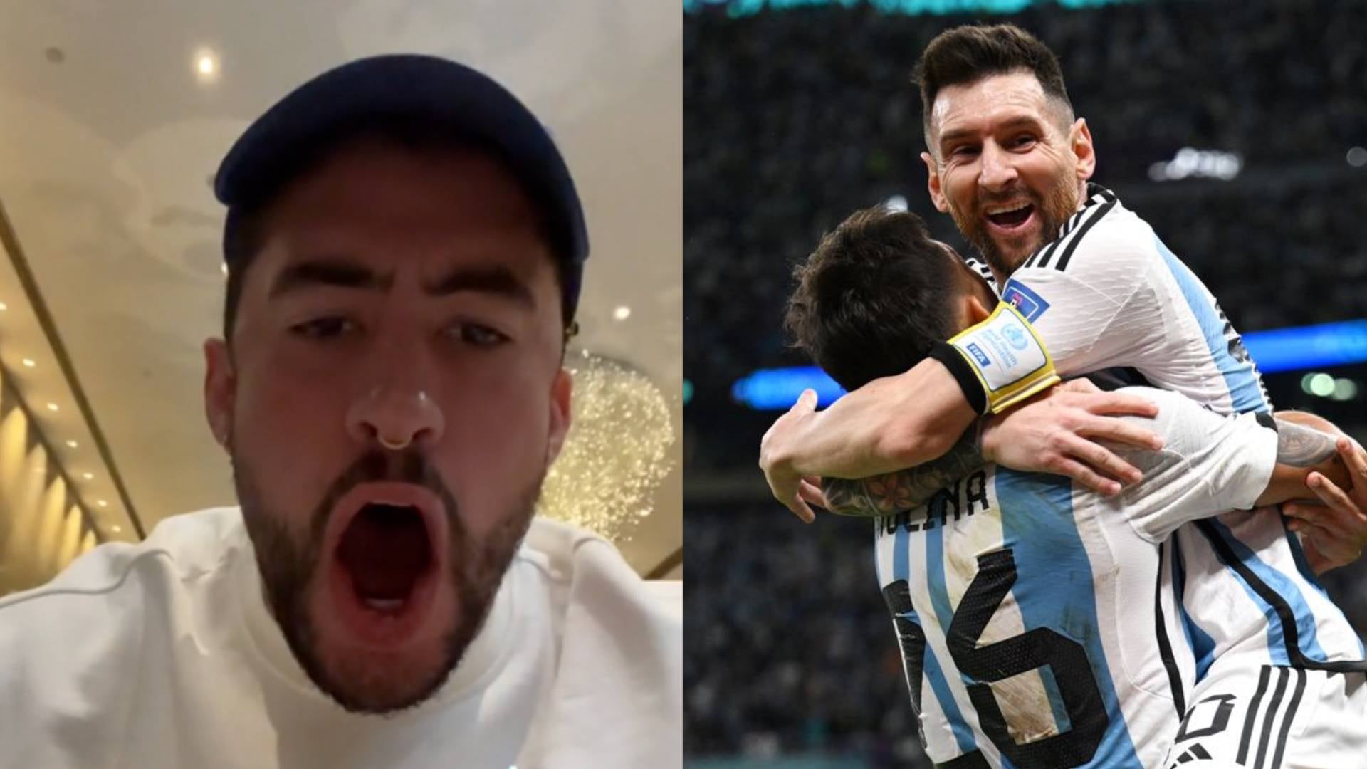 Video de Bad Bunny celebrando el gol de Argentina contra Países Bajos en el Mundial Qatar 2022