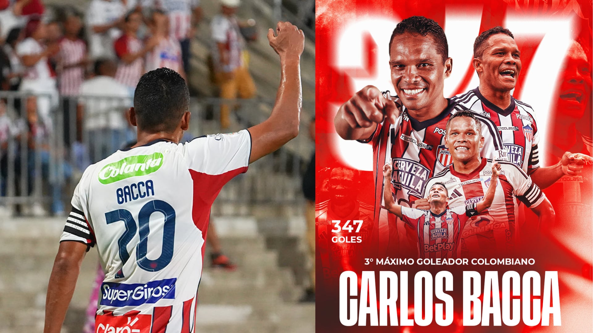 Emotiva dedicatoria de Carlos Bacca tras superar en la lista de goleadores históricos a Aristizábal