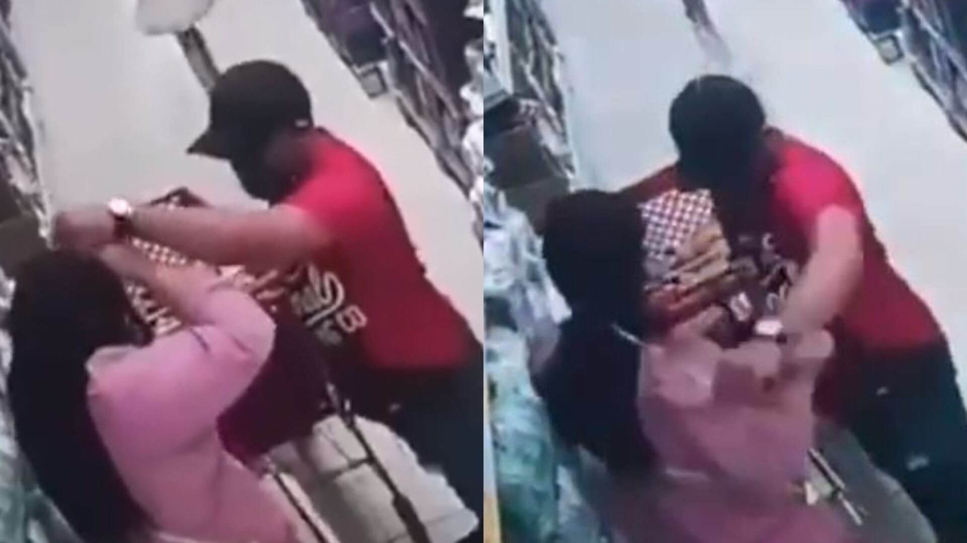 Cámara de seguridad captó robó en una tienda D1