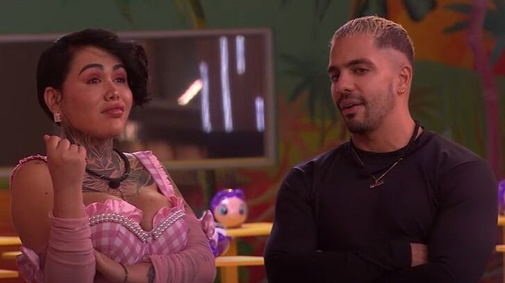 Yina Calderón y Andrés Altafulla en 'La casa de los famosos Colombia 2'