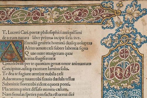De Rerum Natura: el poema científico que hace 2.000 años urgió a los humanos a no temerle a los dioses