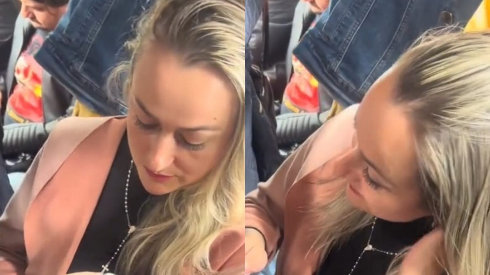 Mujer se sube a Transmilenio con una silla para evitar irse de pie y desata polémica en redes