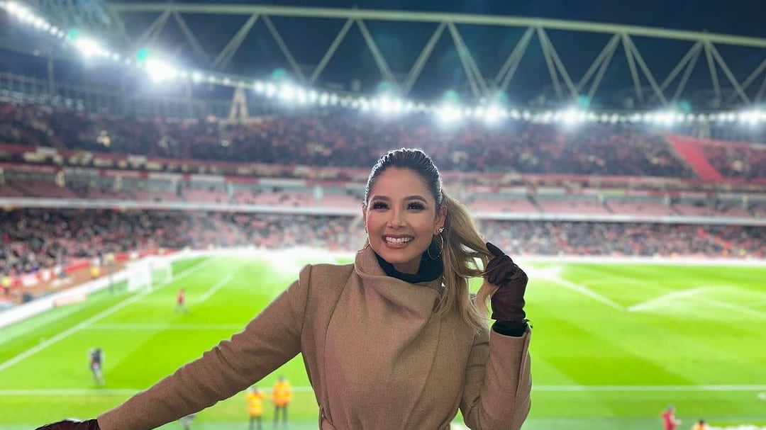 Melissa Martínez se fue a Inglaterra para ver en vivo el gol de Luis Díaz