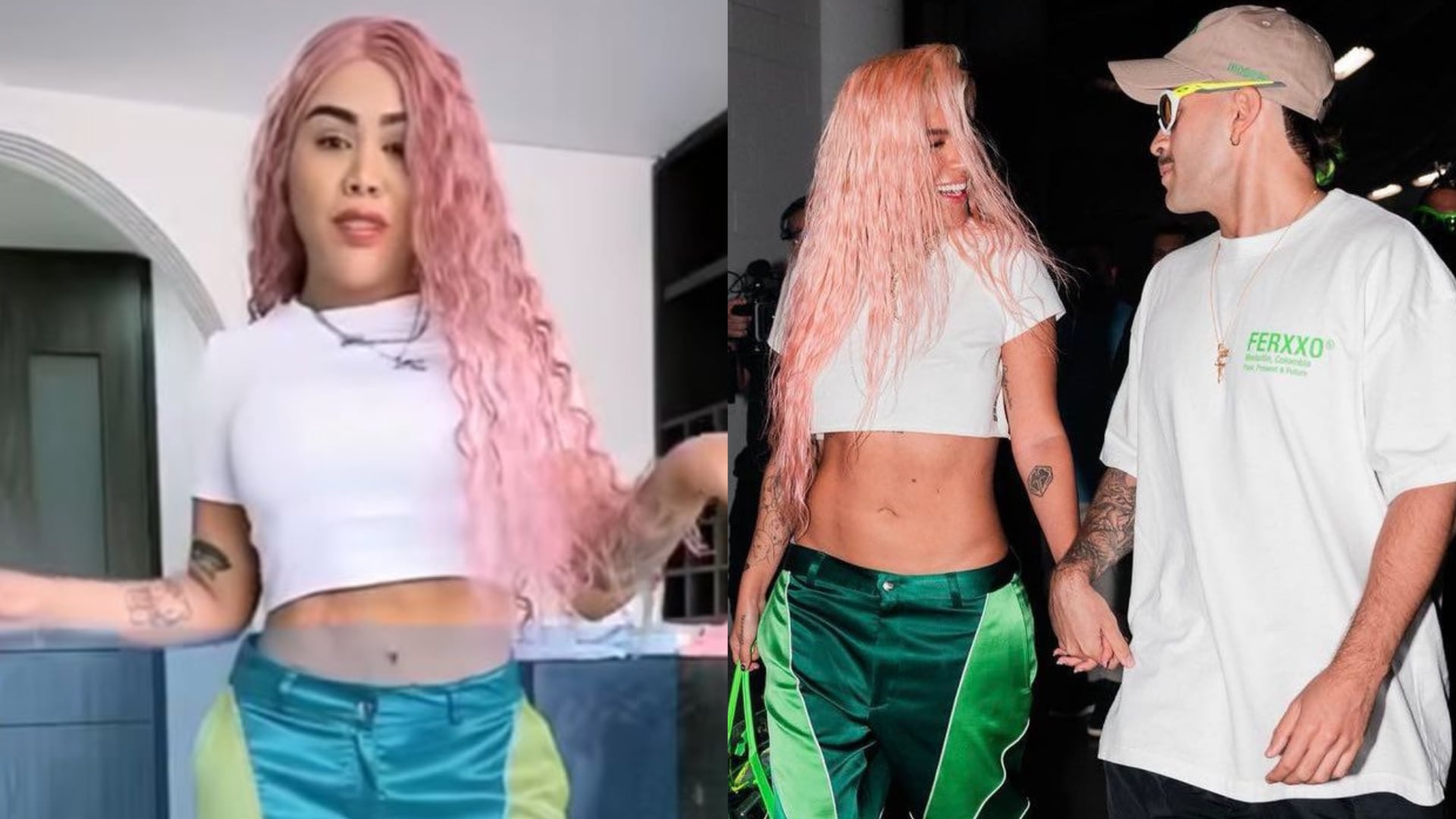 Yina Calderón imitó la ropa de Karol G para ir a su concierto en Bogotá