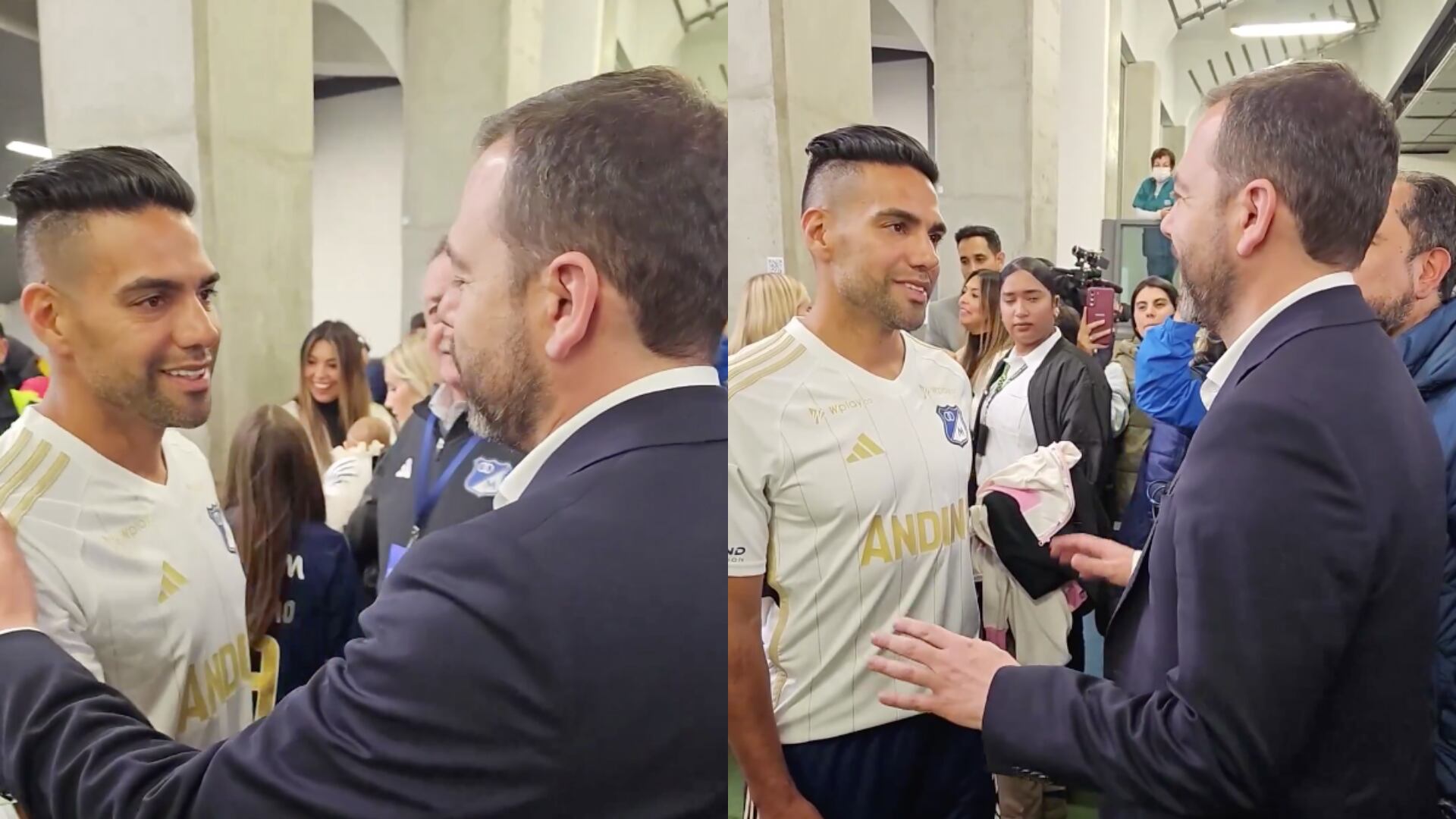 Carlos Fernando Galán se cruzó con con Falcao en el Campín y le dedicó estas palabras de bienvenida a la ciudad