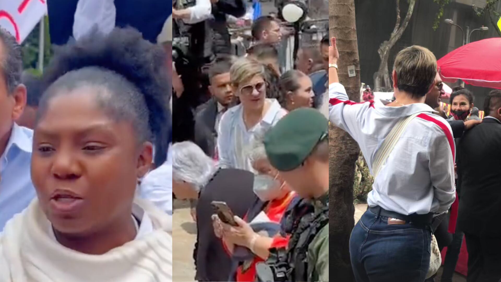 Francia y Verónica marchando