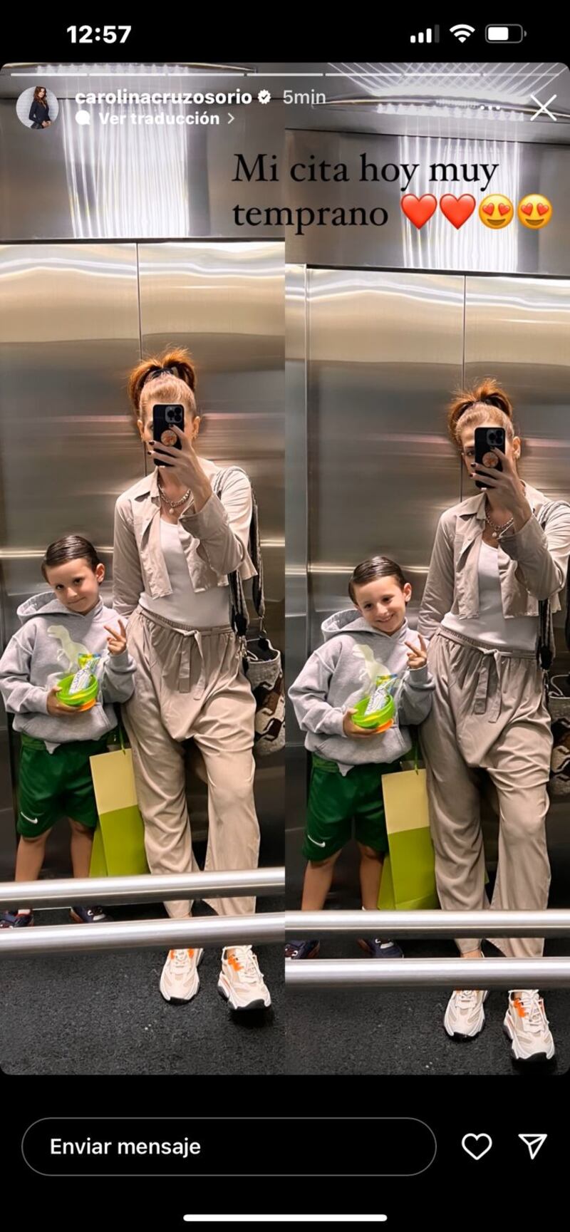 Carolina Cruz presumió una fotografía de la especial cita que tuvo