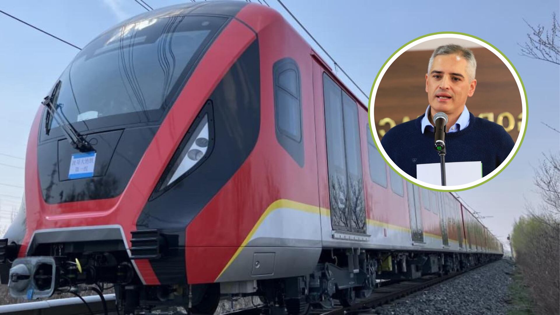 El gobernador de Antioquia celebró la llegada del primer tren del Metro de Bogotá