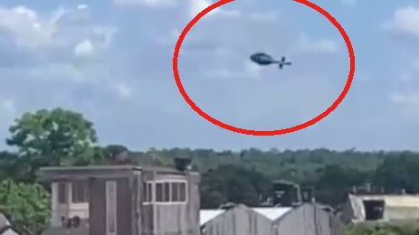 Imagen del caída del helicóptero en Chocó.