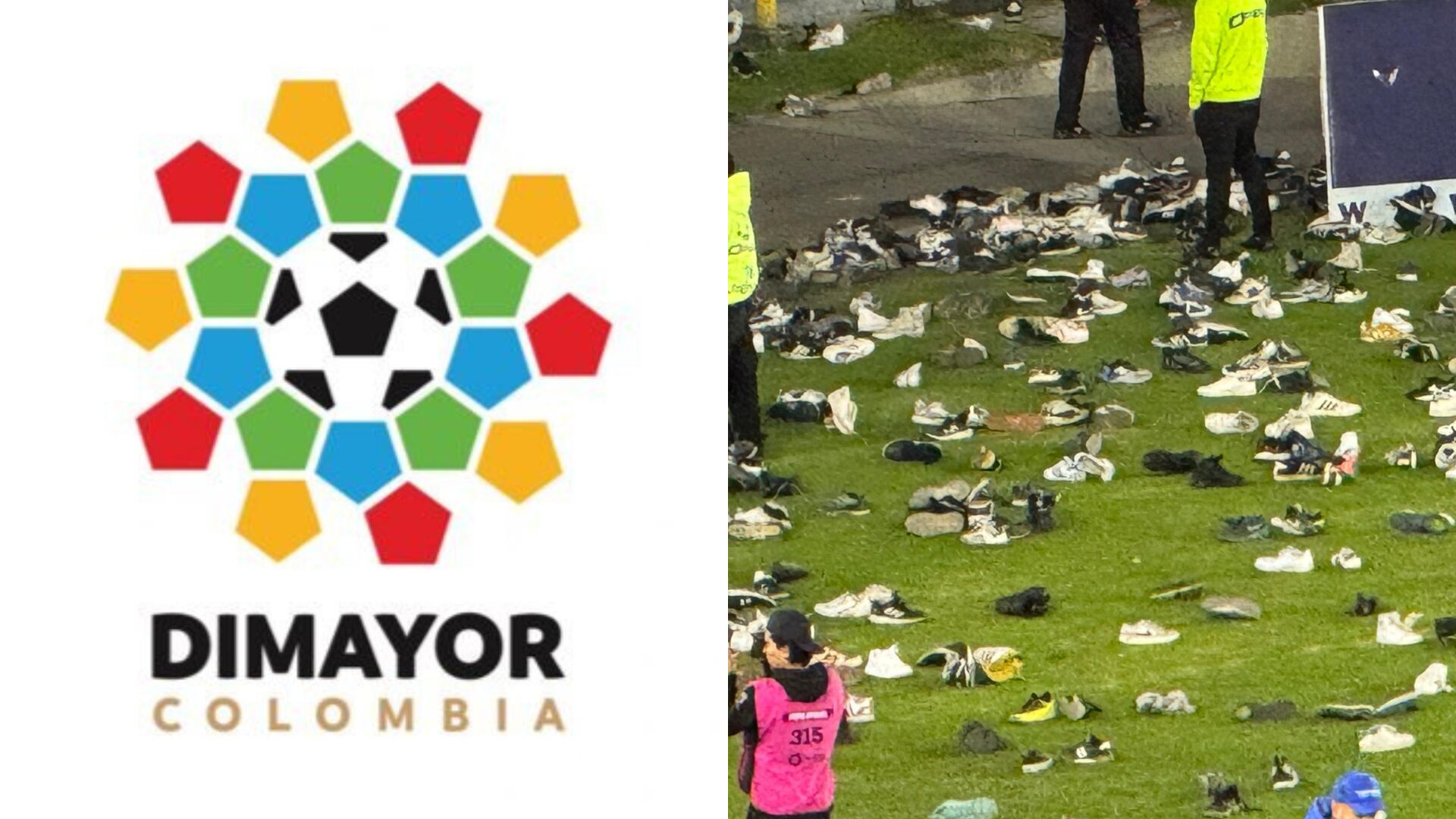 DIMAYOR y lluvia de zapatos - Fotos: Redes sociales