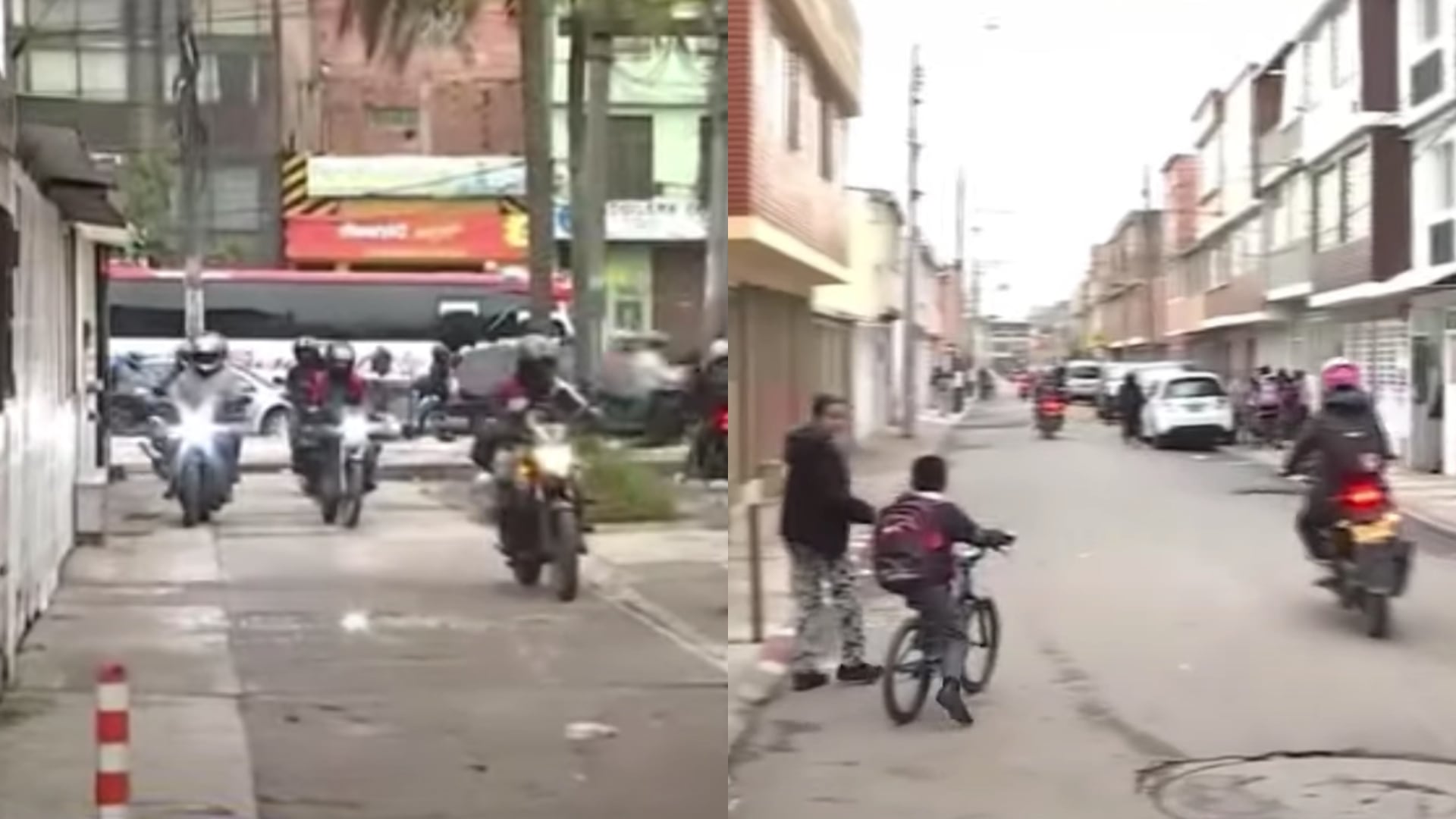 Motociclistas y bicitaxis se apropian de los andenes en el barrio Nuevo Kennedy, exponiendo la vida de los peatones.