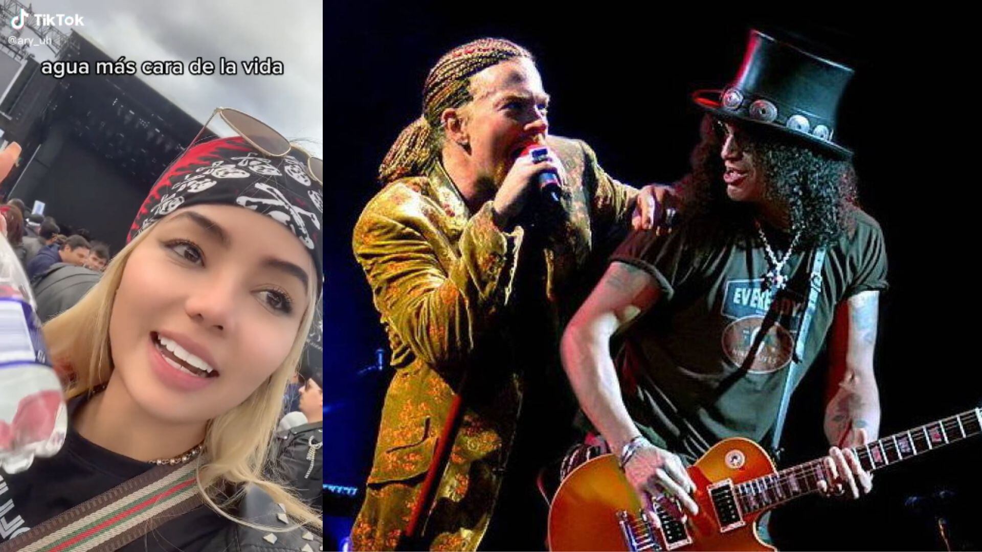 Costosa botella de agua en concierto de Guns N' Roses