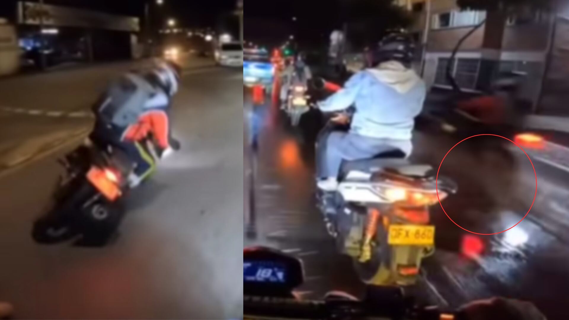 Motociclista se pegó tremendo ‘totazo’ luego de lavar a otros moteros en Bogotá
