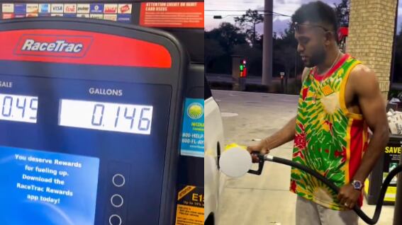 Miguel Ángel Borja en gasolinera de Estados Unidos