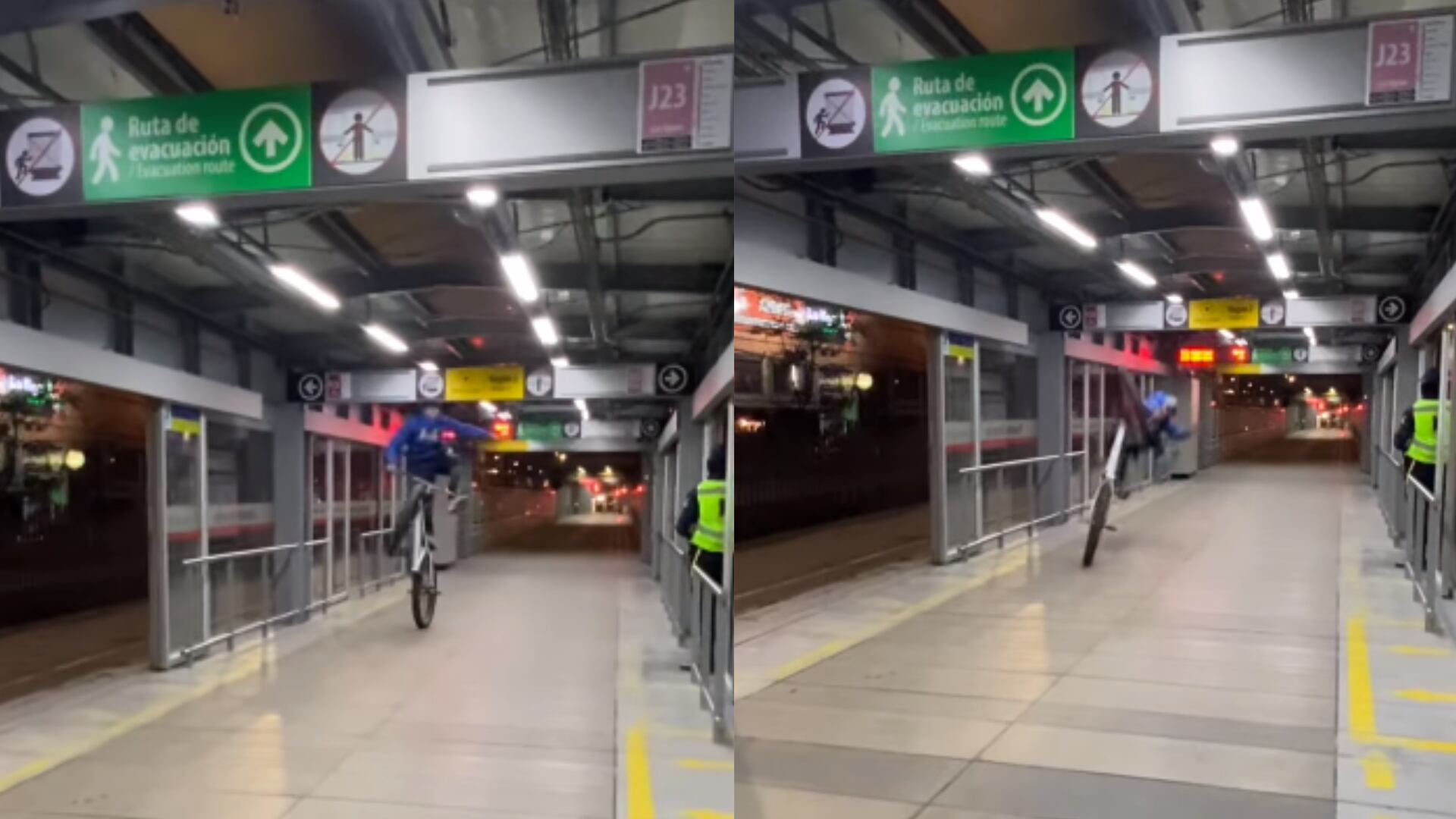 Joven se puso a hacer acrobacias en TransMilenio, pero no calculó y se pegó tremendo ‘totazo’