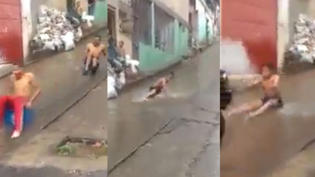 ¡Se comió el parachoques del auto! Joven pagó cara su osadía extrema