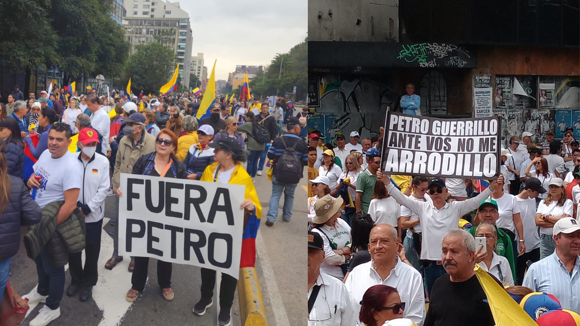 Oposición marchó de blanco contra las Reformas del Gobierno Petro y para "defender la democracia".