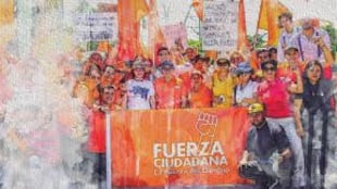 Foto de un acto político del partido Fuerza Ciudadana.