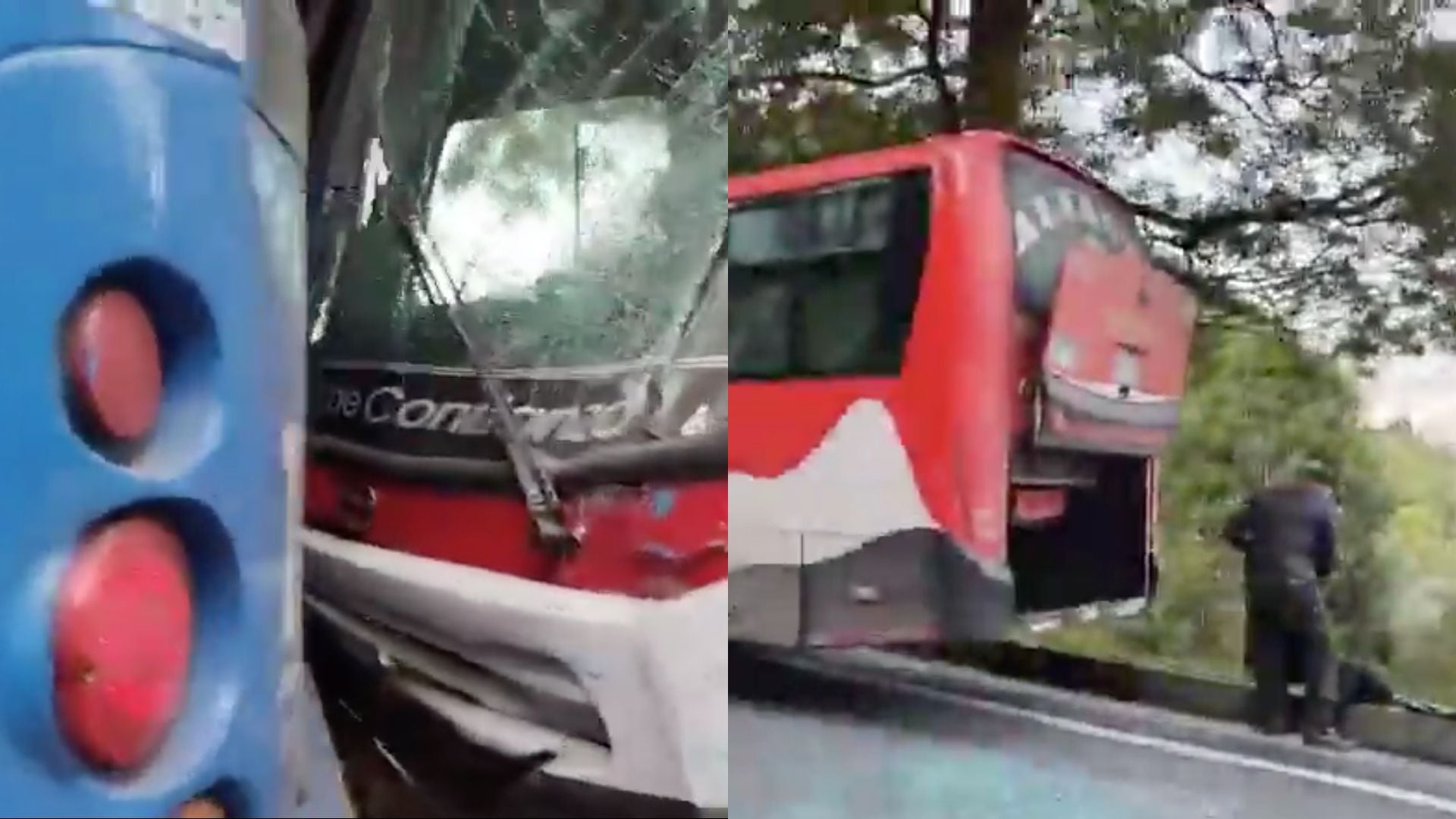 Accidente de buses por choque múltiple