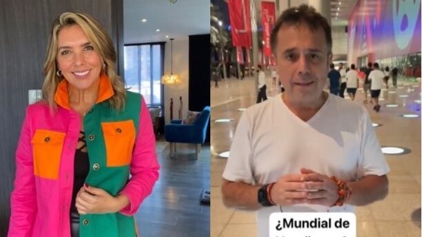 La presentadora Mónica Rodríguez y el periodista César Augusto Londoño.