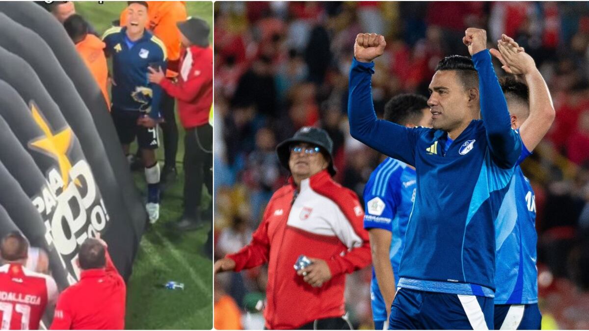 Falcao se ofendió y encaró a hinchas de Santa Fe que le mostraron billetes desde la tribuna