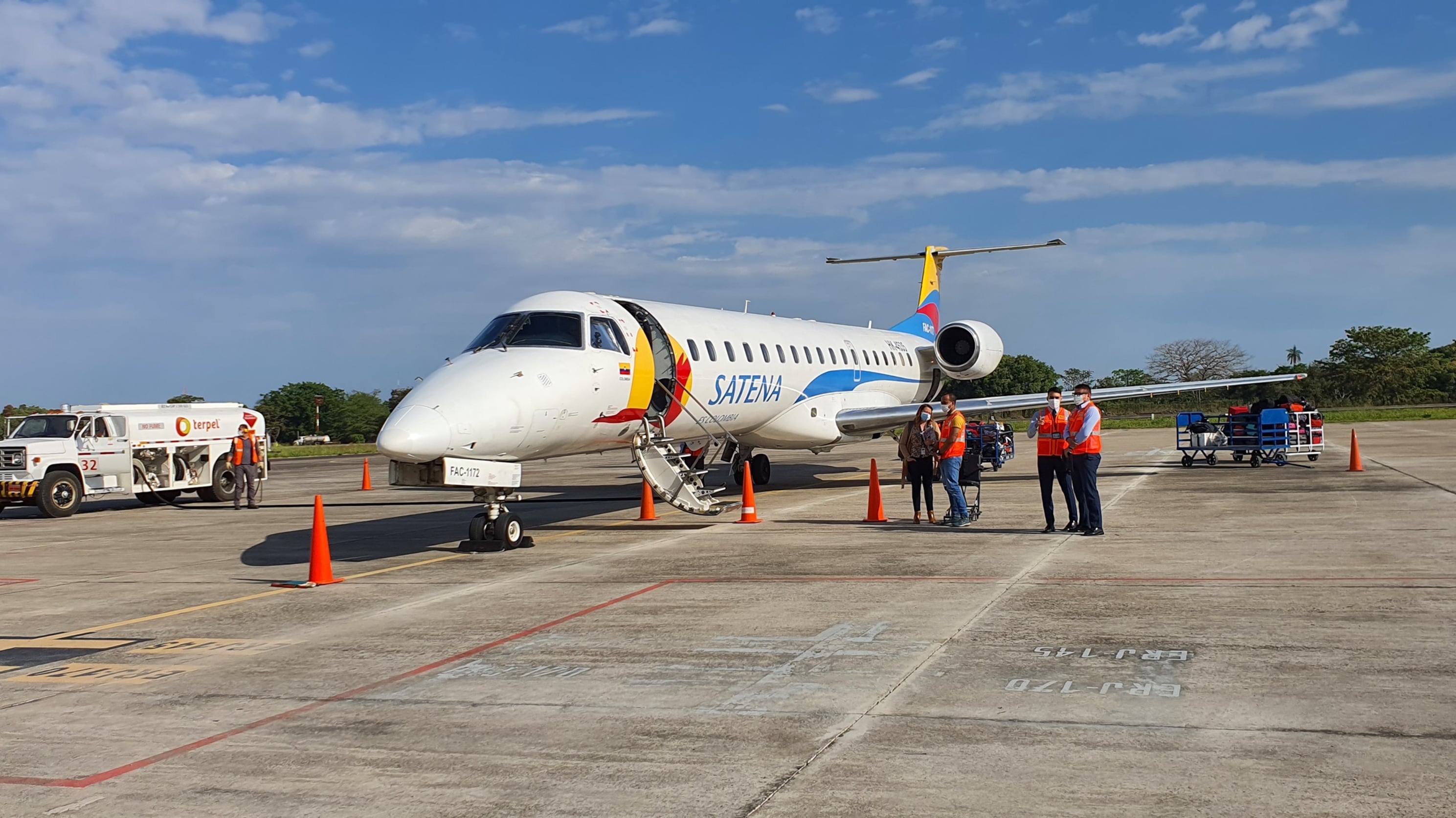Primer vuelo internacional de Satena