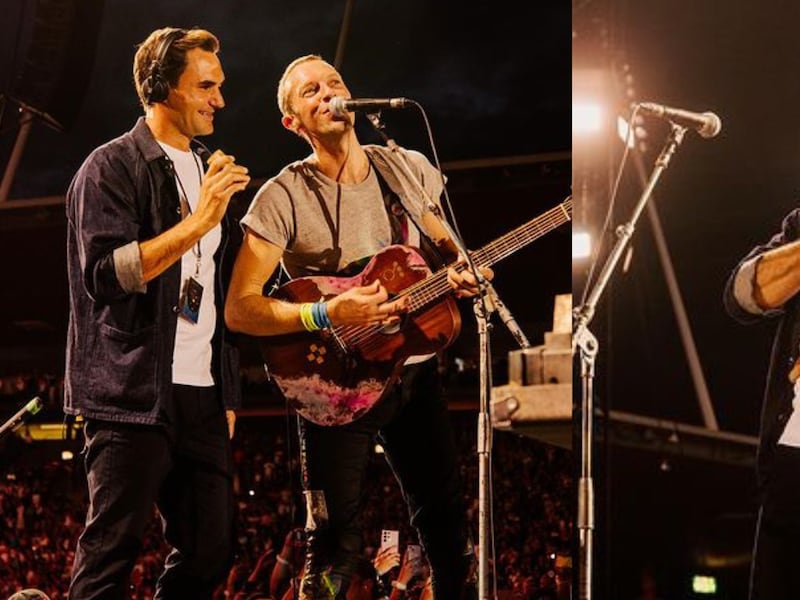 ¿Como músico es buen tenista? Roger Federer se ‘robó el show’ y cantó con Coldplay en concierto