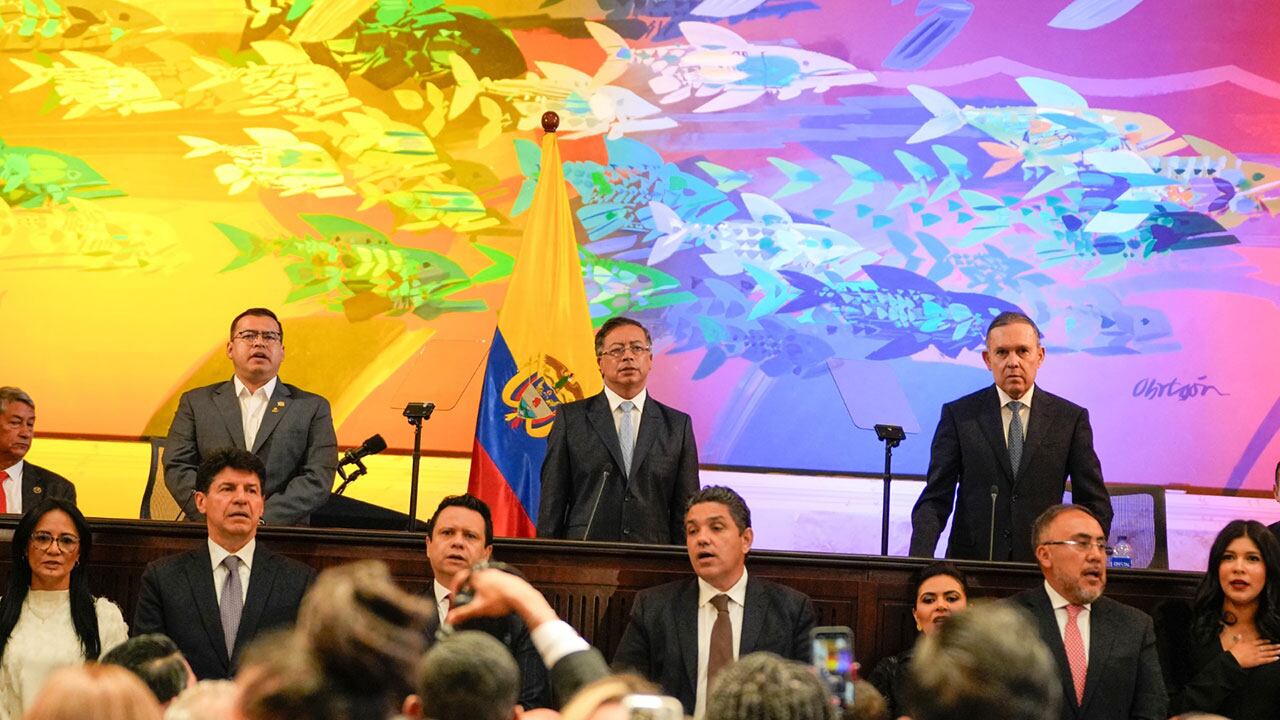 Gustavo Petro durante la instalación del Congreso de la República.