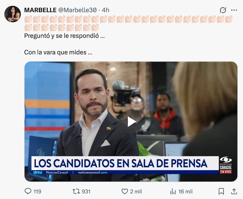Marbelle defendió a Abelardo de la Espriella tras ataque a periodistas