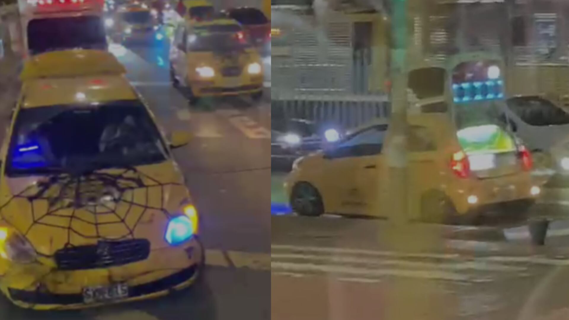 Caos en Bogotá: Taxistas hicieron de las suyas con caravana de Halloween