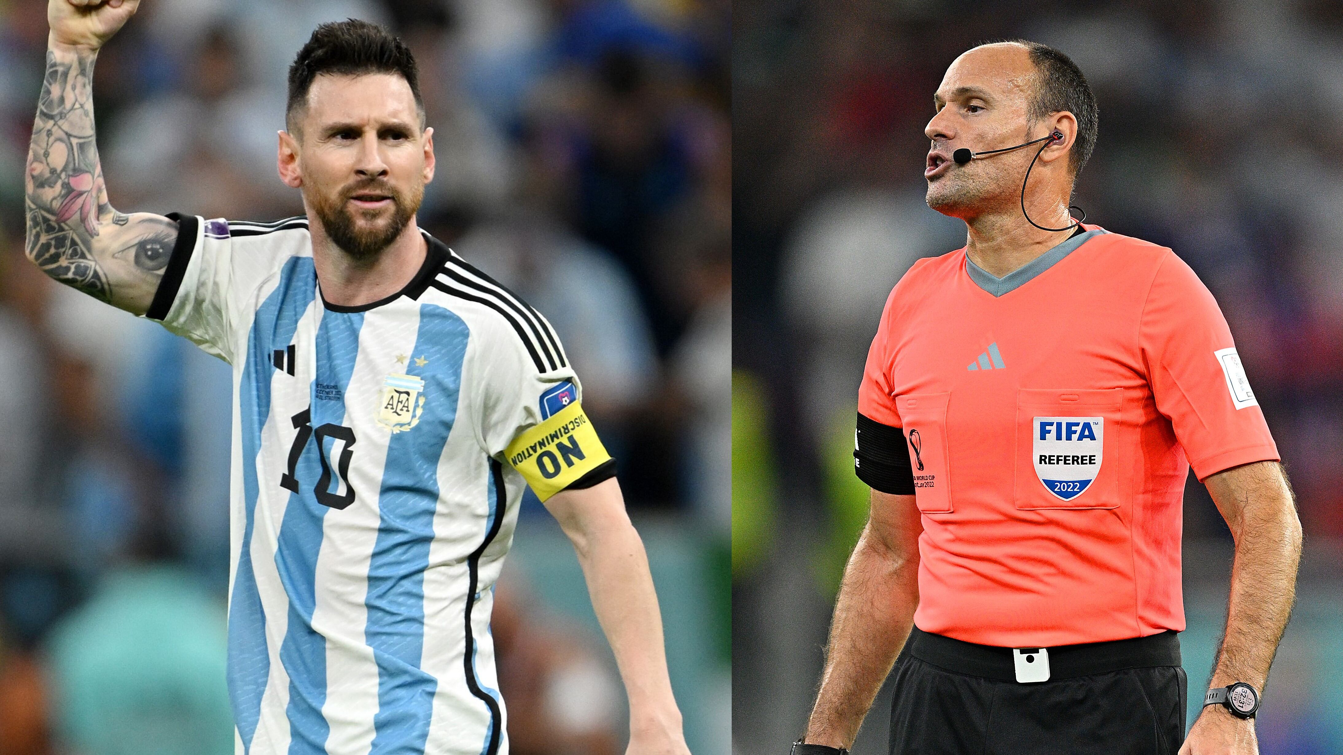 Lionel Messi y Mateu Lahoz