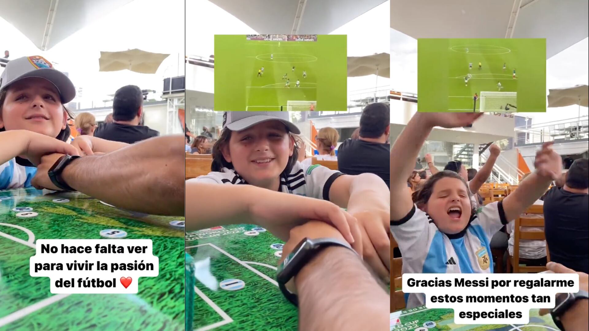 Niño ciego celebró el gol de Argentina con todo