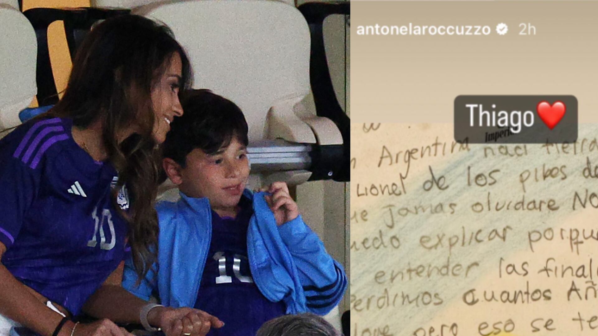 Carta de Thiago Messi a la selección Argentina