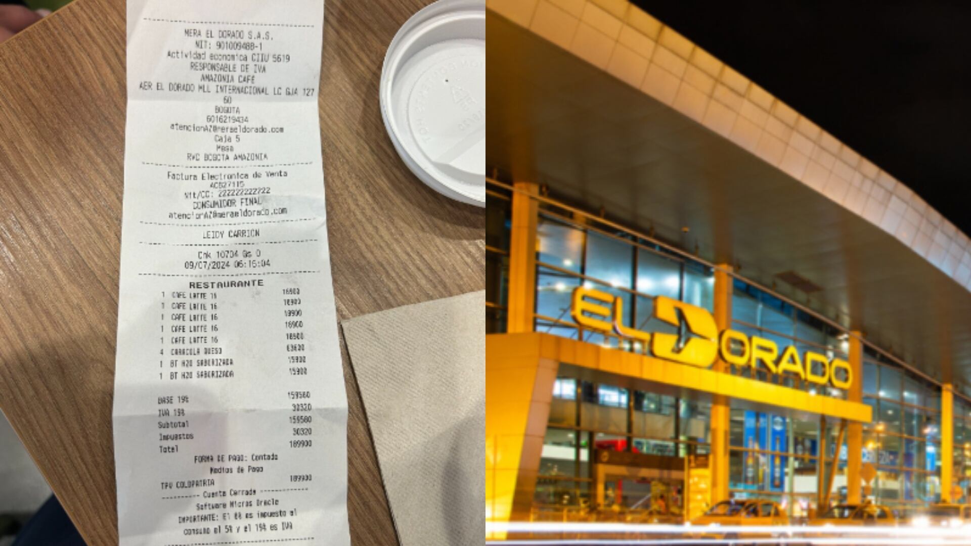 Excesivo cobro en el aeropuerto El Dorado.