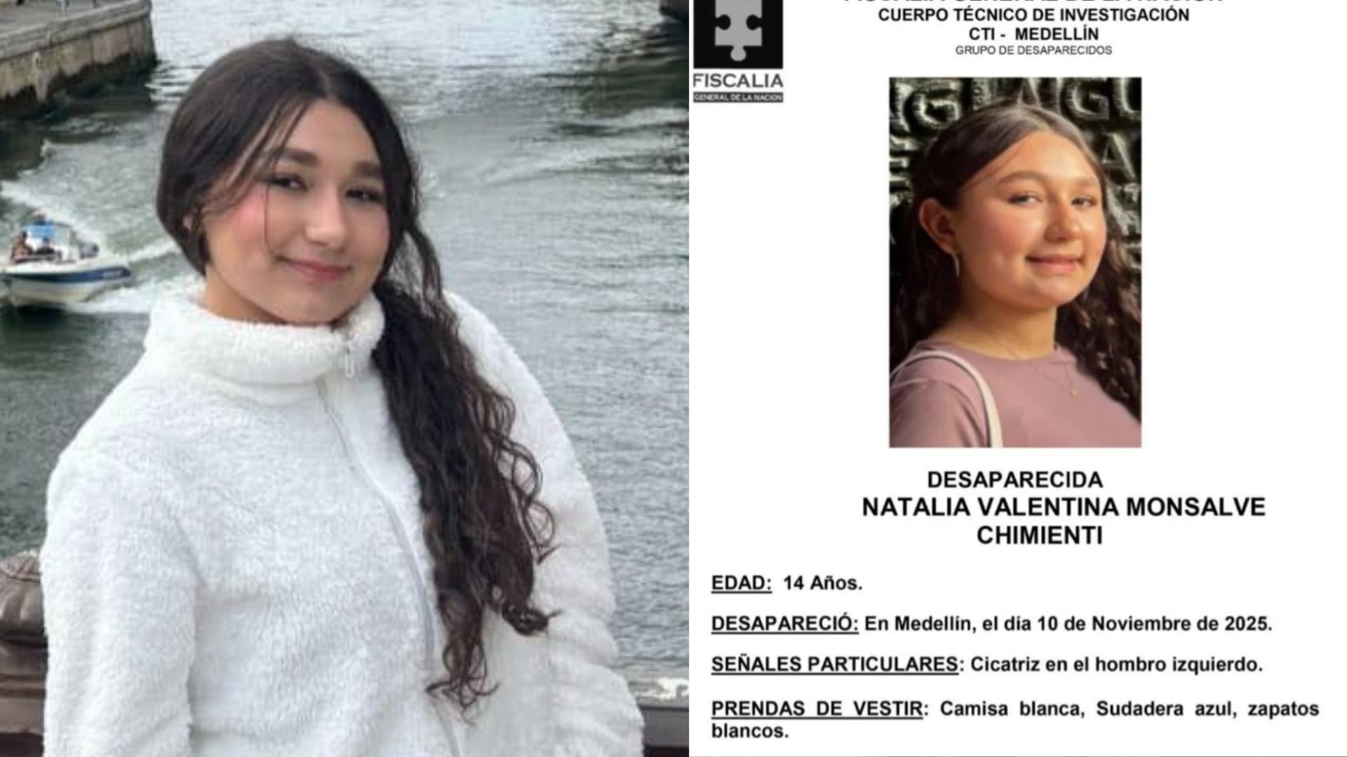 Padres buscan a su hija de 14 años desaparecida en Medellín