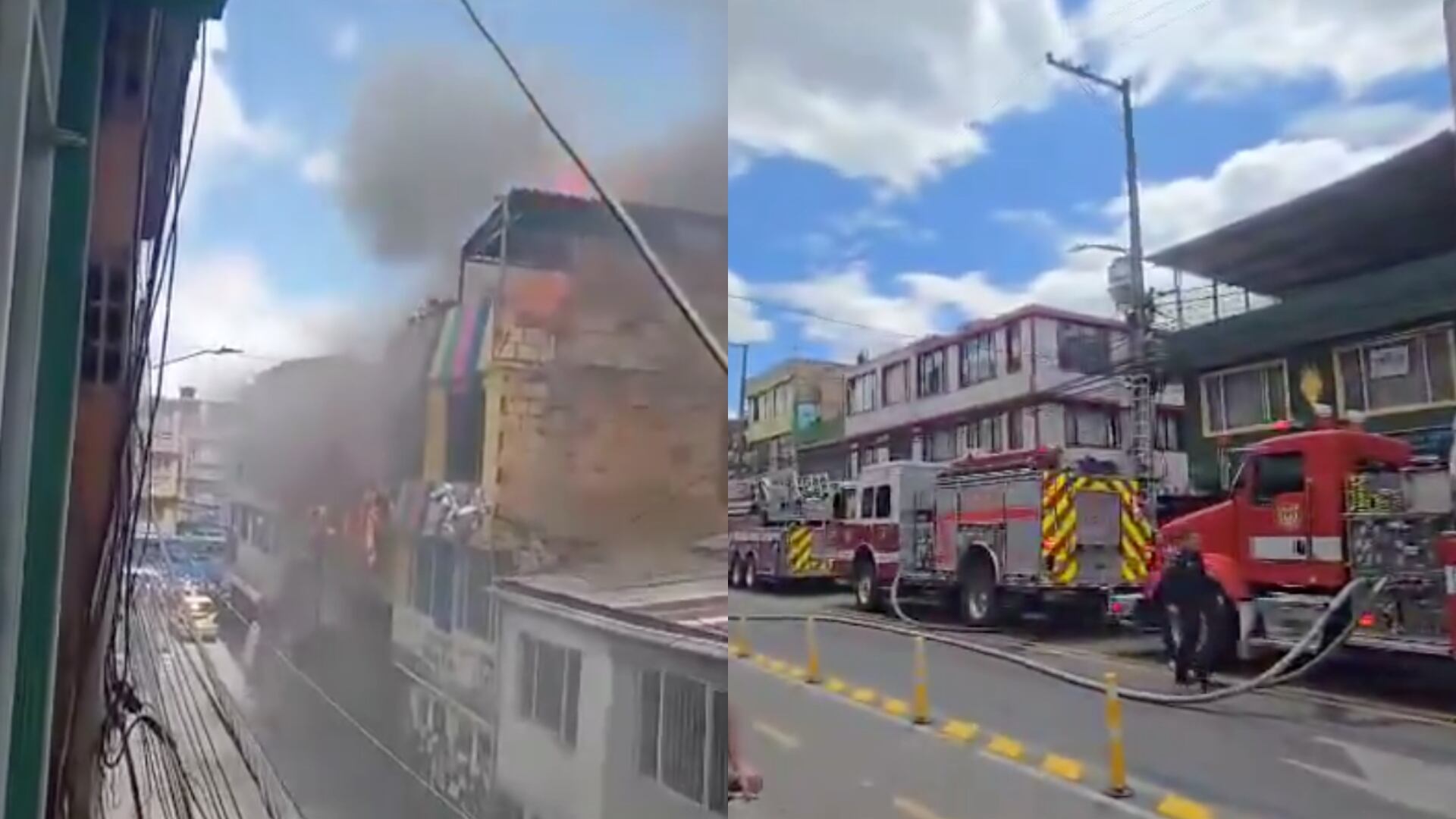 Incendio en Bosa, bomberos atienden la conflagración.