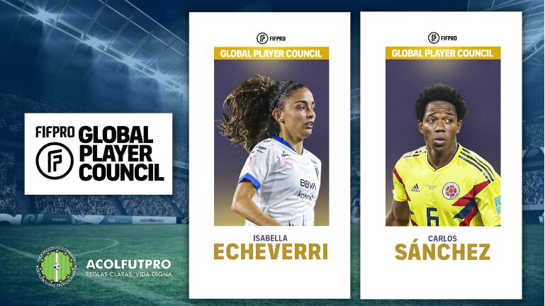 Carlos Sánchez e Isabella Echeverri harán parte del Consejo Mundial de Futbolistas