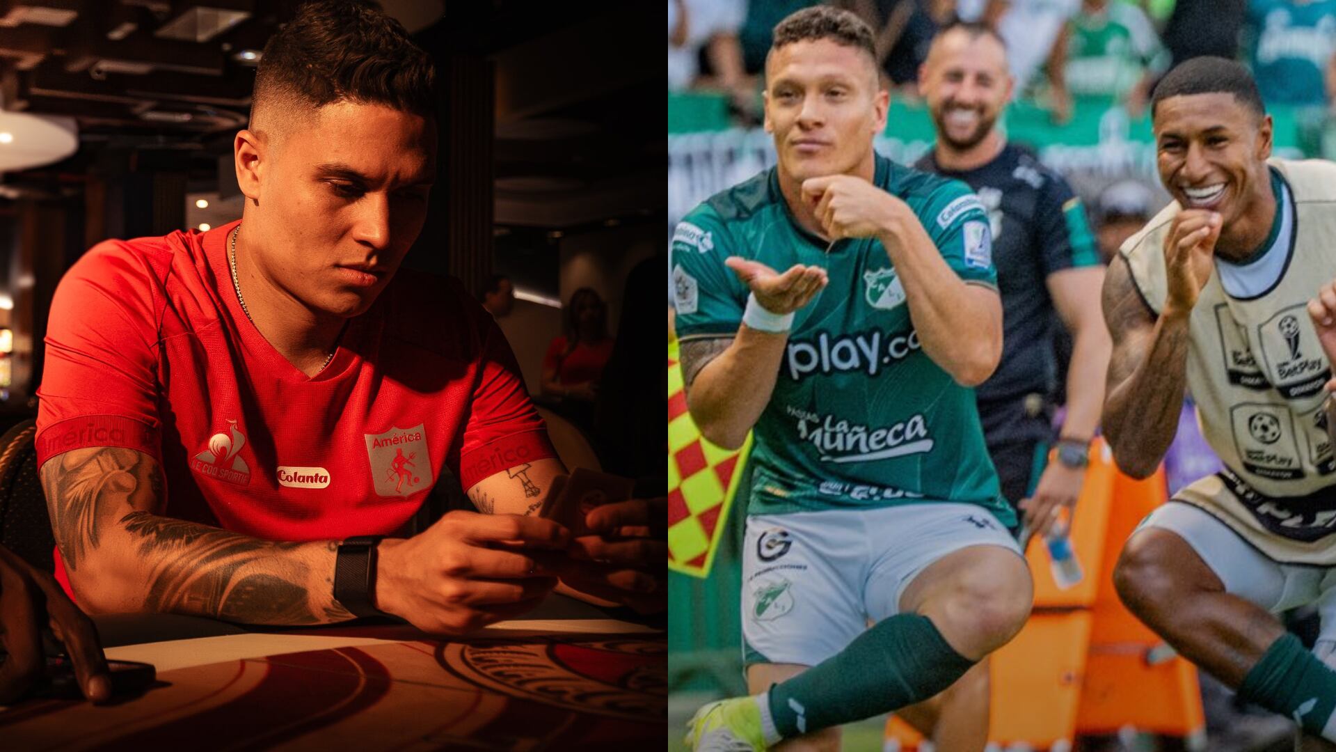 Juan Fernando Quintero y Deportivo Cali - Fotos: Redes sociales de los equipos