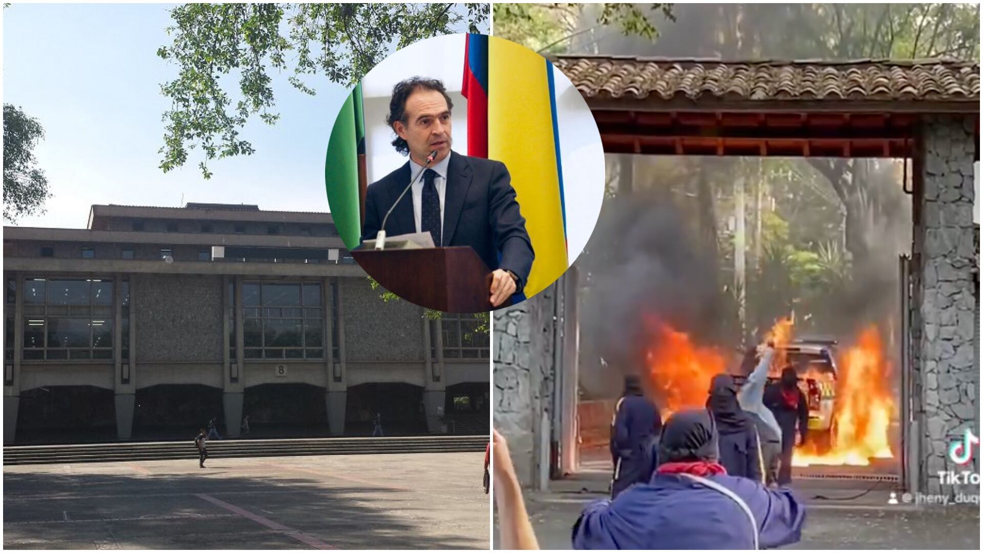 “Esto no es una protesta, es vandalismo”: Federico Gutiérrez reacciona ante los disturbios en la Universidad de Antioquia (Redes sociales y archivo MWN)