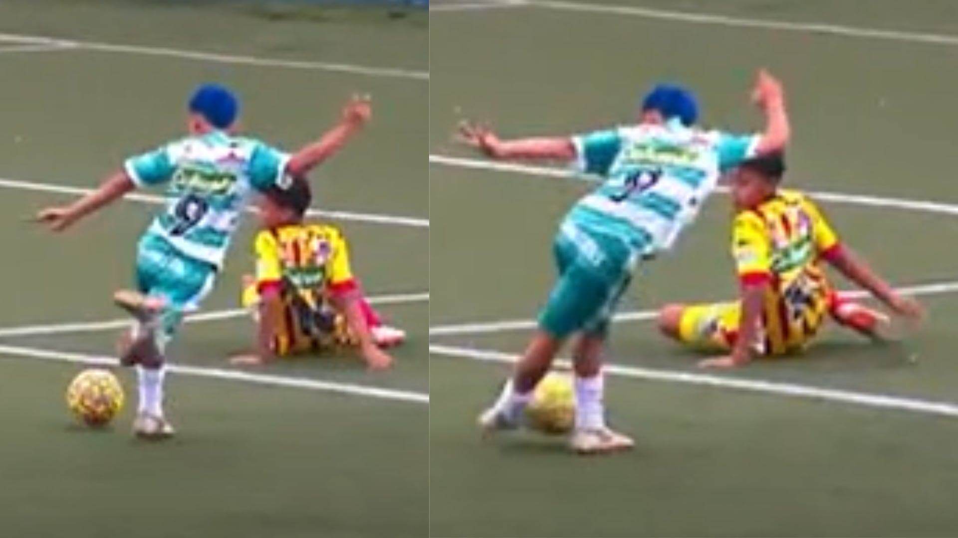 Niño de la ‘Baby Futbol’ en Medellín hizo golazo de rabona
