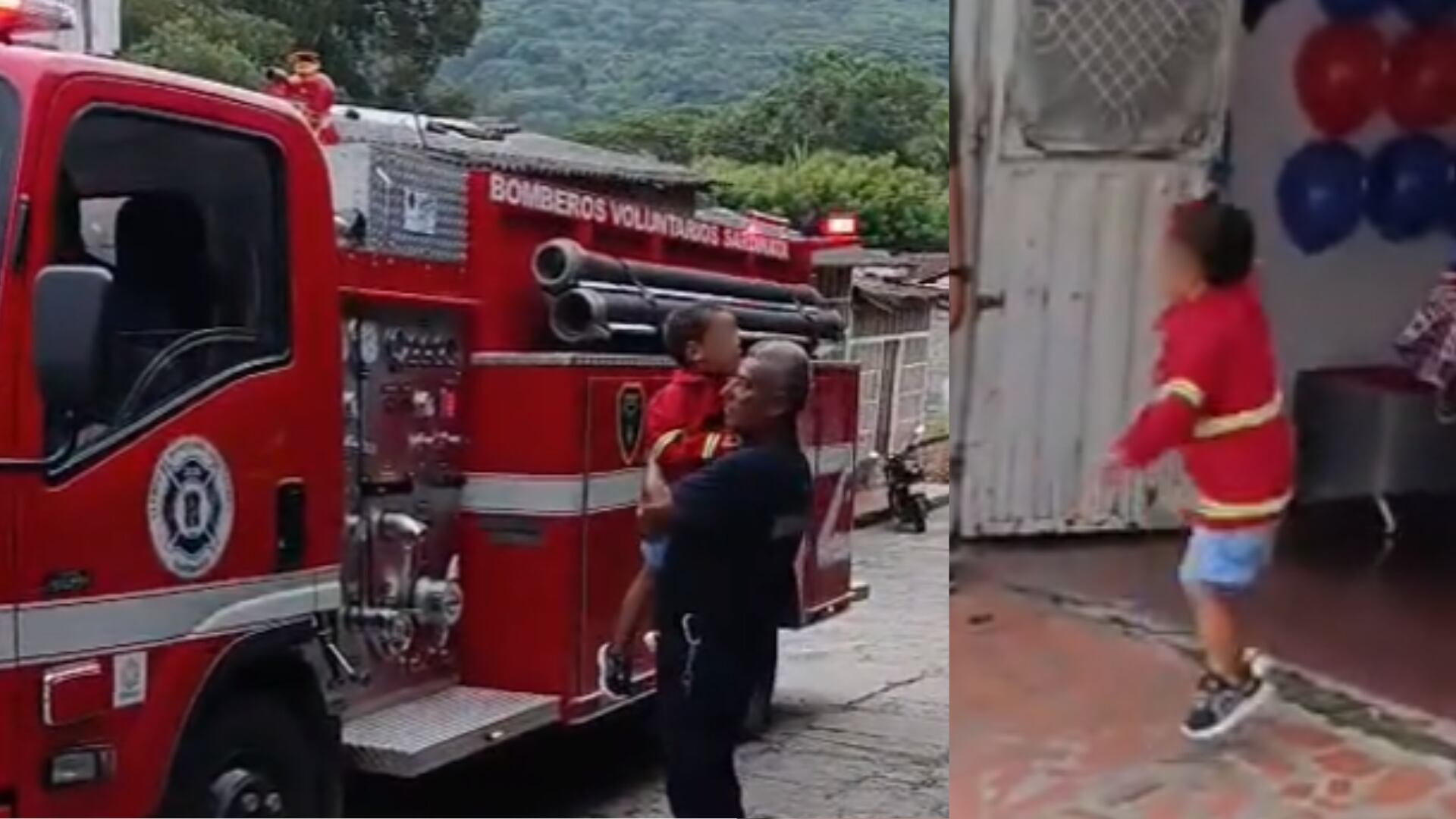 Viralizan en TikTok a niño de Sardinata, Norte de Santander, que estalló de emoción al conocer a sus héroes bomberos