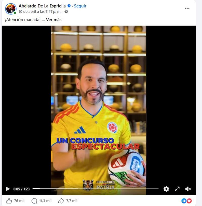 ¿Uso indebido o autorizado por la FCF? De La Espriella usó insignias de la Selección Colombia para un concurso a sus votantes