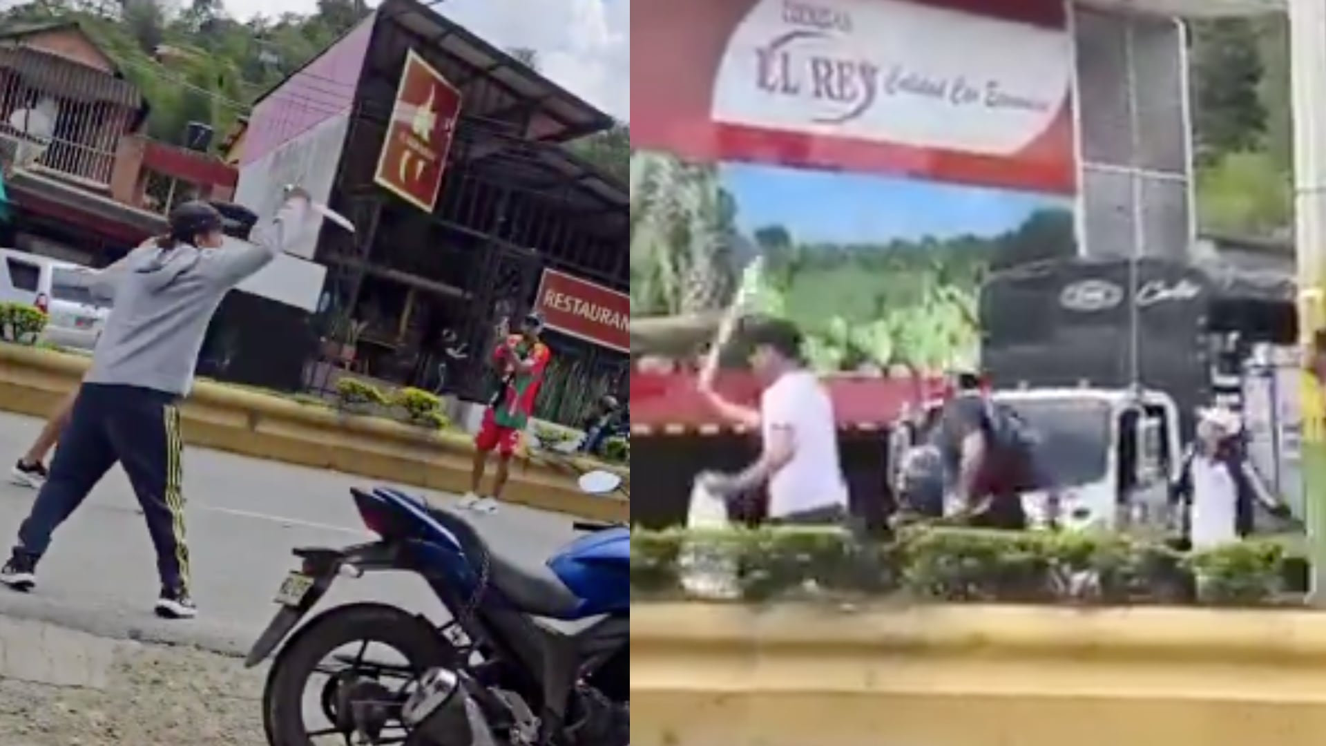 Video: Hinchas de Nacional y Junior se pelearon a piedras y cuchillos cerca de Bogotá